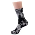 Chaussettes mi-hautes en coton tie-and-dye, imprimé encre rétro streetwear tendance détail - Taille 36-44 / Noir