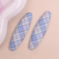 Horquillas ovales a cuadros azules y blancos, bonitos accesorios DIY y decoración. - Azul