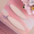 DIY tela ovalada horquilla base parches, beige hechos a mano accesorios para el cabello. - Blanco Roto
