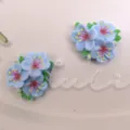 Vue détaillée d'accessoire de bijoux DIY fleur bleue, conception d'artisanat exquis. - Pince étoile bleue cartoon (Cinnamoroll)