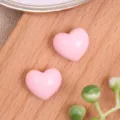 Candy color chubby heart resin DIY handmade accessories, cute flatback charms for phone case decor. - Light Pink One Piece