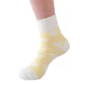 Cozy plush fleece winter socks with cute yellow heart pattern, warm indoor floor socks detail. - One Size / Heart Style Tender Yellow