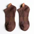 Men's outdoor sports short socks, breathable mesh athletic boat socks with towel bottom. - EU 40-44 / 6821 Coffee