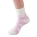 Plush fuzzy sleep socks for women winter warm coral fleece cozy floor socks with cute heart patterns. - One Size / Heart Style Light Pink