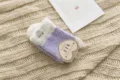 Winter warm fluffy fuzzy socks for women cozy plush sleep floor socks purple white block - One Size / Solid Style Lavender