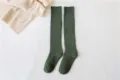 Dark green winter thermal long socks, thickened fleece calf socks for women, cozy casual wear. - One Size / Dark Green