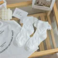 Calzini bianchi carini con volant in pizzo stile Lolita giapponese primavera estate donna - Taglia unica / Stella Marina in Pizzo / Bianco