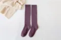 Winter thickened fleece-lined long socks for women, warm cotton knit over-calf stockings. - One Size / Grape Purple