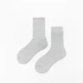 Chaussettes côtelées grises pour femmes, chaussettes de sport en coton, détails de bas décontractés. - Taille unique / Gris clair