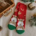 Chaussettes de Noël douillettes en velours corail, chaussettes d'hiver chaudes et épaisses. - Style 10