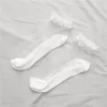 Calzini trasparenti in seta di cristallo bianca con delicato pizzo, calzini estivi carini in rete. - Taglia unica / Bianco