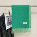 Double-sided imitation cashmere scarf with fringe hem, solid green winter warm neckerchief. - BV Green