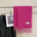 Cozy double-sided imitation cashmere winter scarf for women, warm solid color fuchsia neckerchief. - Jam Purple