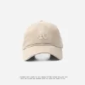 Beige cotton baseball cap with embroidered letter R front design, stylish sun shade hat. - Adjustable (55-59cm) / R Badge / Off White