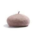 Women wool beret hat winter warm solid color painter cap vintage stylish pumpkin cap brown - M (56-58cm) / Mocha
