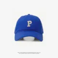 Classic blue baseball cap with white letter P embroidery stylish casual sports hat sun visor - Adjustable (55-59cm) / P Label / Klein Blue
