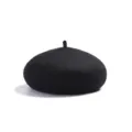 Basco Nero in Lana Donna Inverno Cappello Pittore Ottagonale Vintage Stile Britannico - M（56-58cm） / Nero