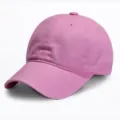 Solid pink washed cotton baseball cap for women and men, classic casual outdoor sun hat. - One Size, Adjustable (51-61cm) / Six-Line Washed Pink