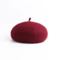 Classico berretto in lana da donna inverno cappello artista francese elegante copricapo caldo stile - M（56-58cm） / Borgogna