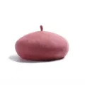 Donna inverno rosa berretto di lana stile britannico elegante cappello caldo chic - M（56-58cm） / Rosso Cuoio
