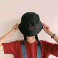Black canvas bucket hat for women, cute summer sun protection hat with custom embroidery style. - One Size / Coconut Tree Black