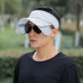 Men sun protection empty top hat summer outdoor sports foldable wide brim visor cap - KMQHAT Pull Board Small Brim / Gray