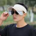 Men's Sun Visor Hat Summer Anti-UV Wide Brim Outdoor Sport Casual Empty Top Hat Cap - KMQHAT Pull Board Small Brim / Khaki
