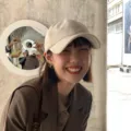Corduroy baseball cap for women autumn winter Korean style casual retro fashion daily hat. - Off White