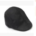 Black Mesh Linen Flat Cap Breathable Beret Casual Vintage Painter Hat for Men and Women - M (56-58cm) / [Spring Autumn Summer Style] Black Linen Peaked Cap