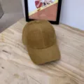 Brown corduroy baseball cap for women, vintage casual duckbill hat for autumn and winter. - Turmeric