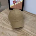 Classic corduroy baseball cap in khaki, casual curved brim hat for autumn and winter daily wear. - Khaki