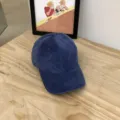 Corduroy baseball hat for women and men, classic casual navy blue cap for daily wear. - Sapphire Blue