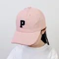 Pink kids baseball cap, cute embroidered letter design, casual style for boys and girls. - 48-52cm / Letter P Style / Pink