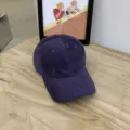 Purple corduroy baseball cap, classic casual duckbill hat for women and men, autumn and winter. - Purple