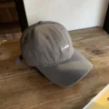 Grey baseball cap for men and women, featuring cute white whale embroidery, soft top casual hat. - Adjustable / Gray