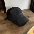 Classic black baseball cap for women and men, embroidered blue fish casual hat. - Adjustable / Black