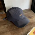 Dark gray baseball cap with cute orange whale embroidery, casual cotton dad hat for daily wear. - Adjustable / Navy Blue