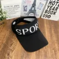 Black knitted empty top sun visor hat for women outdoor sports casual sun protection summer - Kids 3-9 Years / 50-54cm / Black