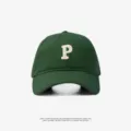 Green Cotton Baseball Cap Letter P Embroidered Unisex Casual Adjustable Sun Hat - Adjustable (55-59cm) / P Label / Army Green