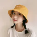 Women yellow bucket hat summer cute casual fisherman hat fashion sun protection hat - One Size / Streamline Yellow