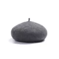 Elegante berretto in lana grigia da donna in stile vintage cappello da pittore - M（56-58cm） / Grigio scuro
