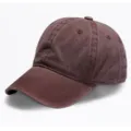 Solid brown washed cotton baseball cap, vintage dad hat for men and women, outdoor sun hat. - One Size, Adjustable (51-61cm) / Six-Line Washed Khaki