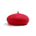 Berretto in lana rosso da donna, classico cappello da pittore francese, calda cuffia invernale. - M（56-58cm） / Rosso
