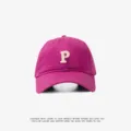 Magenta baseball cap for women and men, stylish embroidered letter P, casual sun protection hat. - Adjustable (55-59cm) / P Label / Raspberry Purple