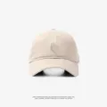 Beige baseball cap with embroidered letter C, classic casual curved brim sun hat for daily wear. - Adjustable (55-59cm) / Small C Logo Style / Off White