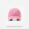 Pink baseball cap with letter C embroidery, stylish casual sunshade hat for women and men. - Adjustable (55-59cm) / Small C Logo Style / Pink