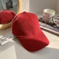 Cappellino da baseball rosso tinta unita da donna, cappello parasole casual per ogni giorno. - Borgogna