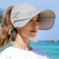 Femme Été Visiere De Soleil Dessus Vide Grand Bord Protection UV Sport Chapeau Gris - Taille unique / 183 Gris fumée