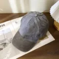 Gorra de béisbol de mezclilla lavada vintage para hombres y mujeres, sombrero suave casual. - M (56-58cm) / Gris