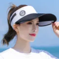 Visière de soleil noire et blanche pour femme, large bord, haut vide, protection solaire. - Taille unique / 559 Noir et blanc (modèle image principale)